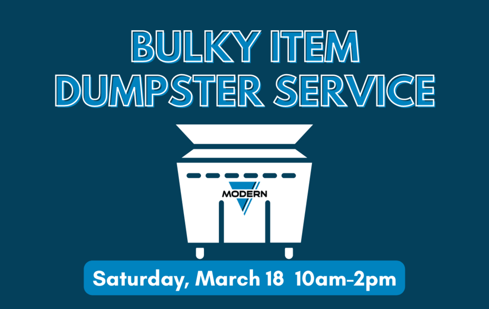 Bulky item dumping on Saturday,March 18th 10am-2pm at DPW facility behind Wakefield Park