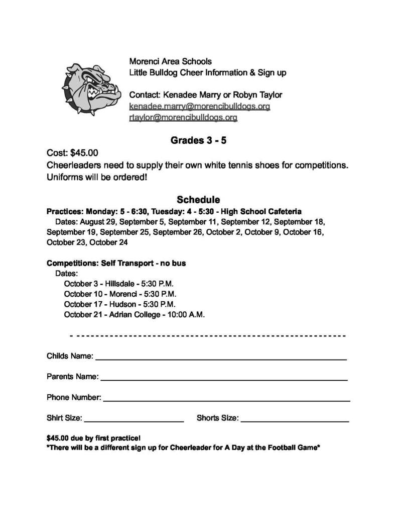 Little Bulldog Signup Form