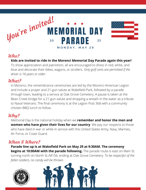 Memorial Day Parade Information